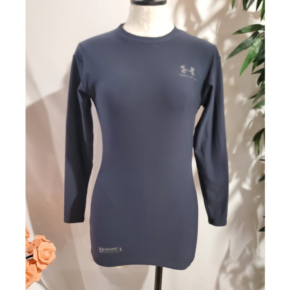 Under Armour Womens Tactical ColdGear Fitted Baselayer Shirt Size M Gray Warm